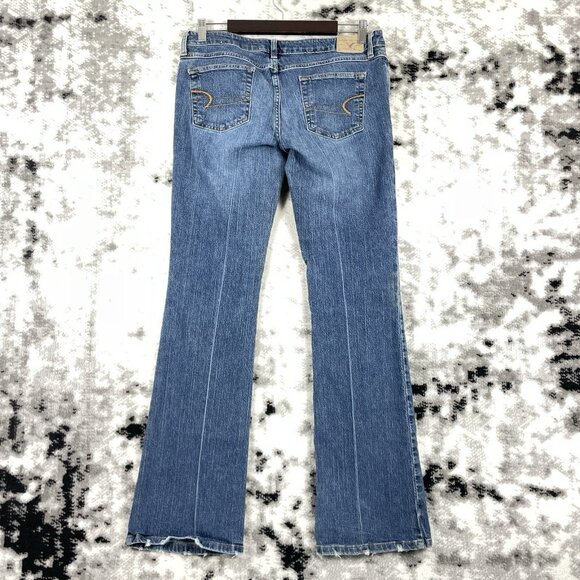 American‎ Eagle Bootcut Jeans Womens Size 8 Long Medium Wash Cowgirl Western - Picture 2 of 13